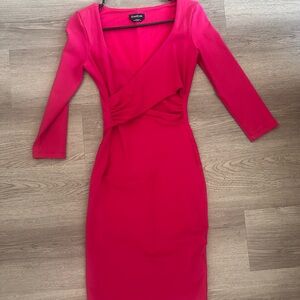 Elegant Pink Long Sleeve Dress